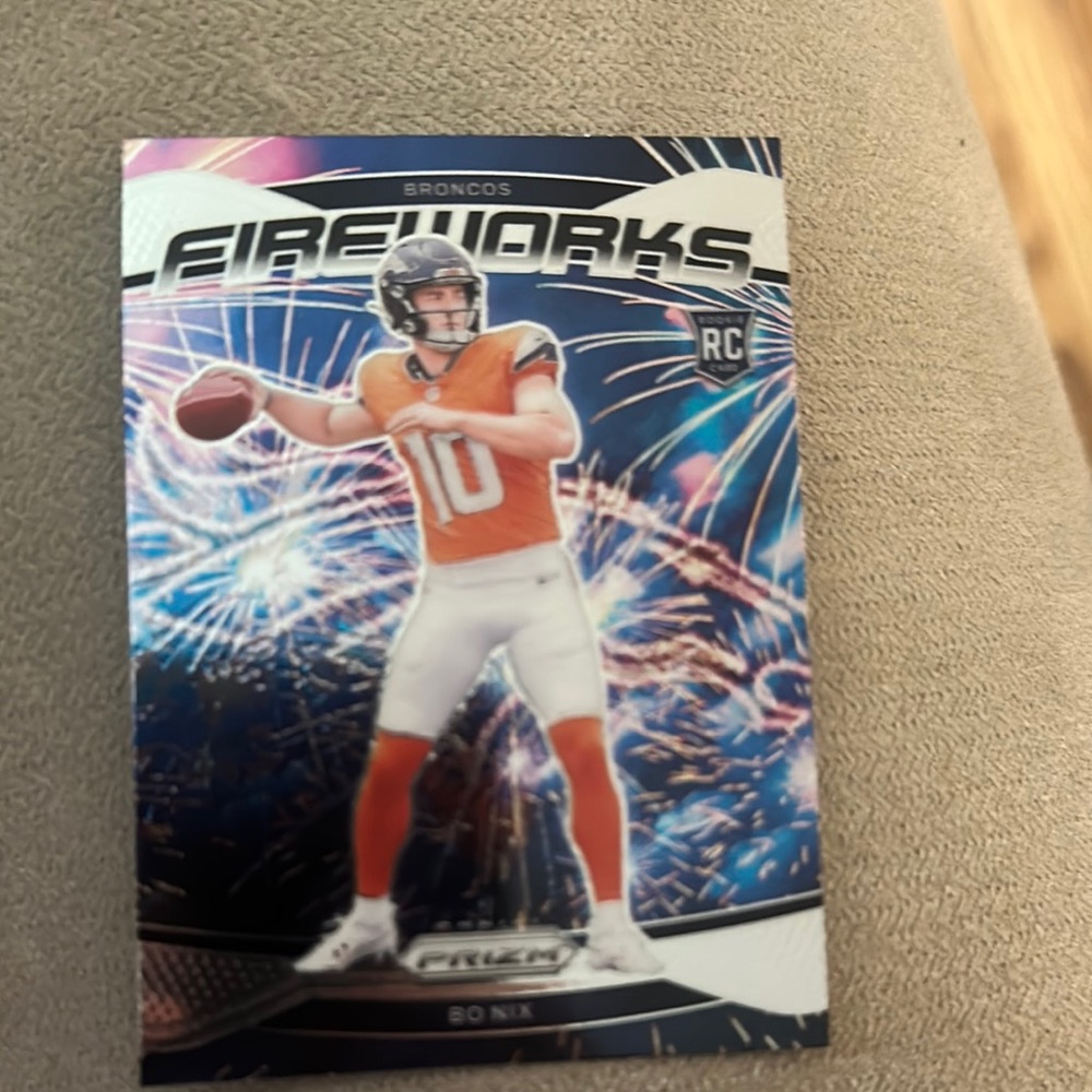 Bo Nix fireworks prizm rookie